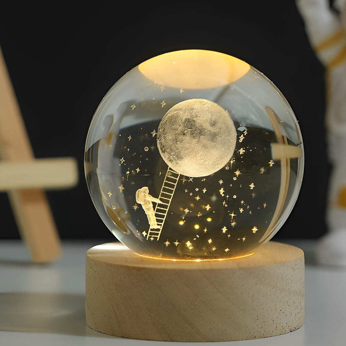 3D Crystal Ball with LED Lighting | Glowing Ball for Bedroom and Decoration | Perfect Gift | zavevo