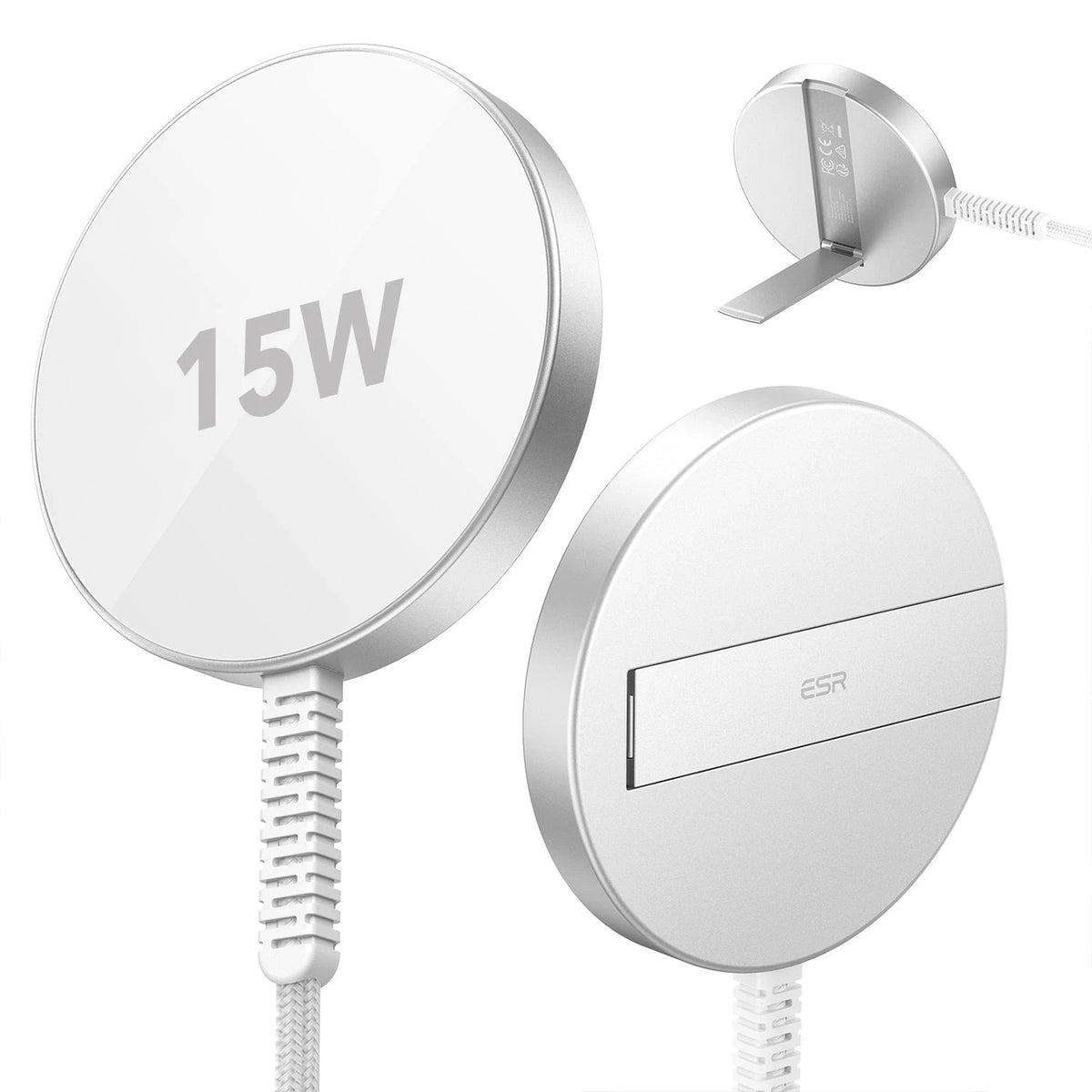 Magnetic Charging Pad (15W, Kickstand)- White