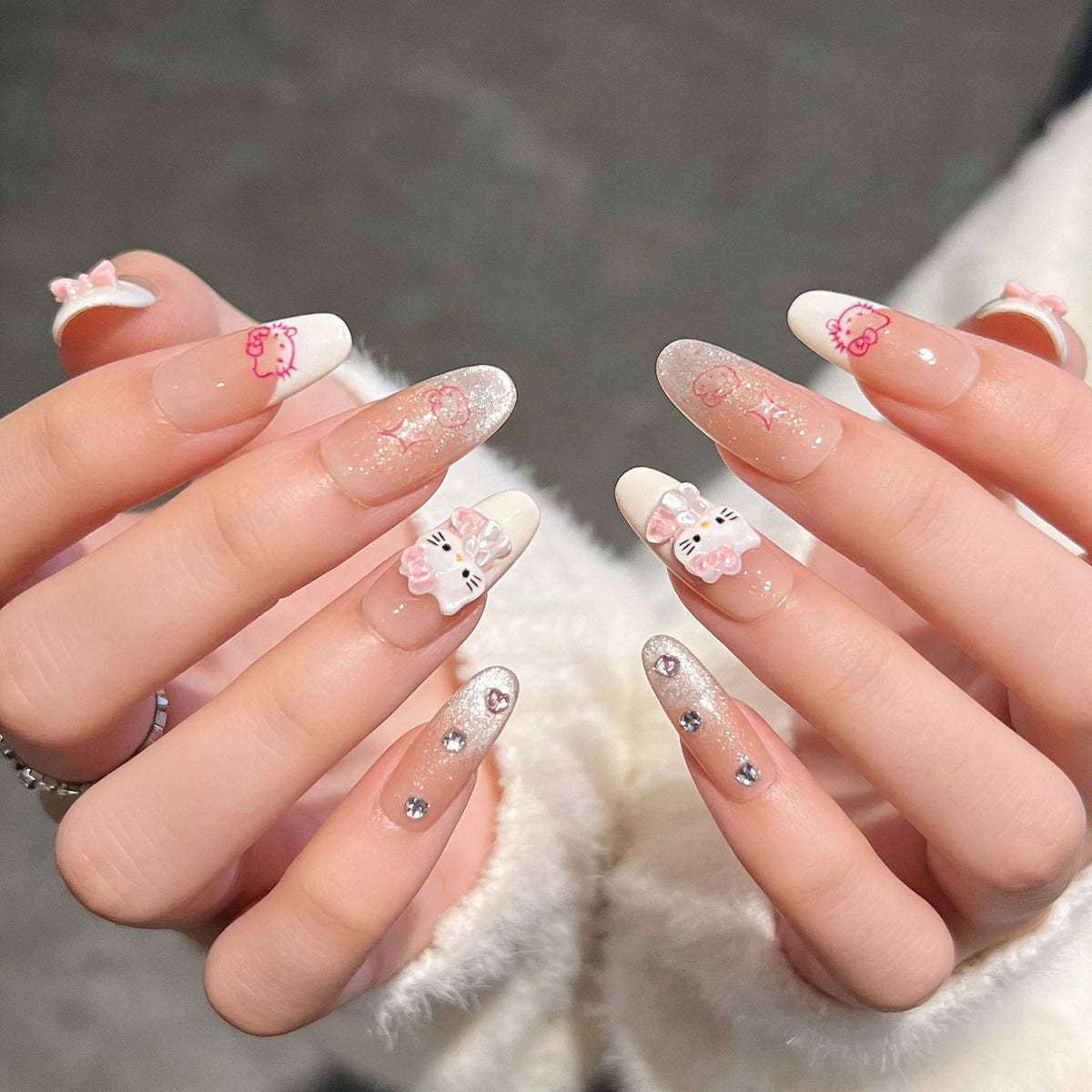 3D Embellished Press-On Nail Art Set zavevo