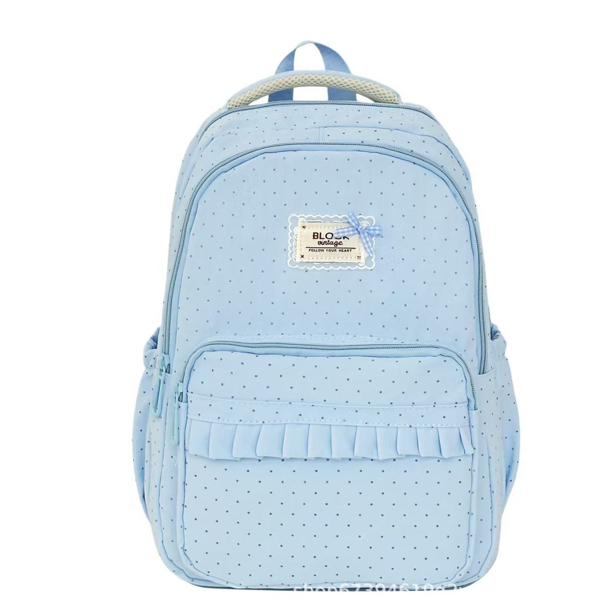 Stylish Polka Dot Ruffled Backpack zavevo