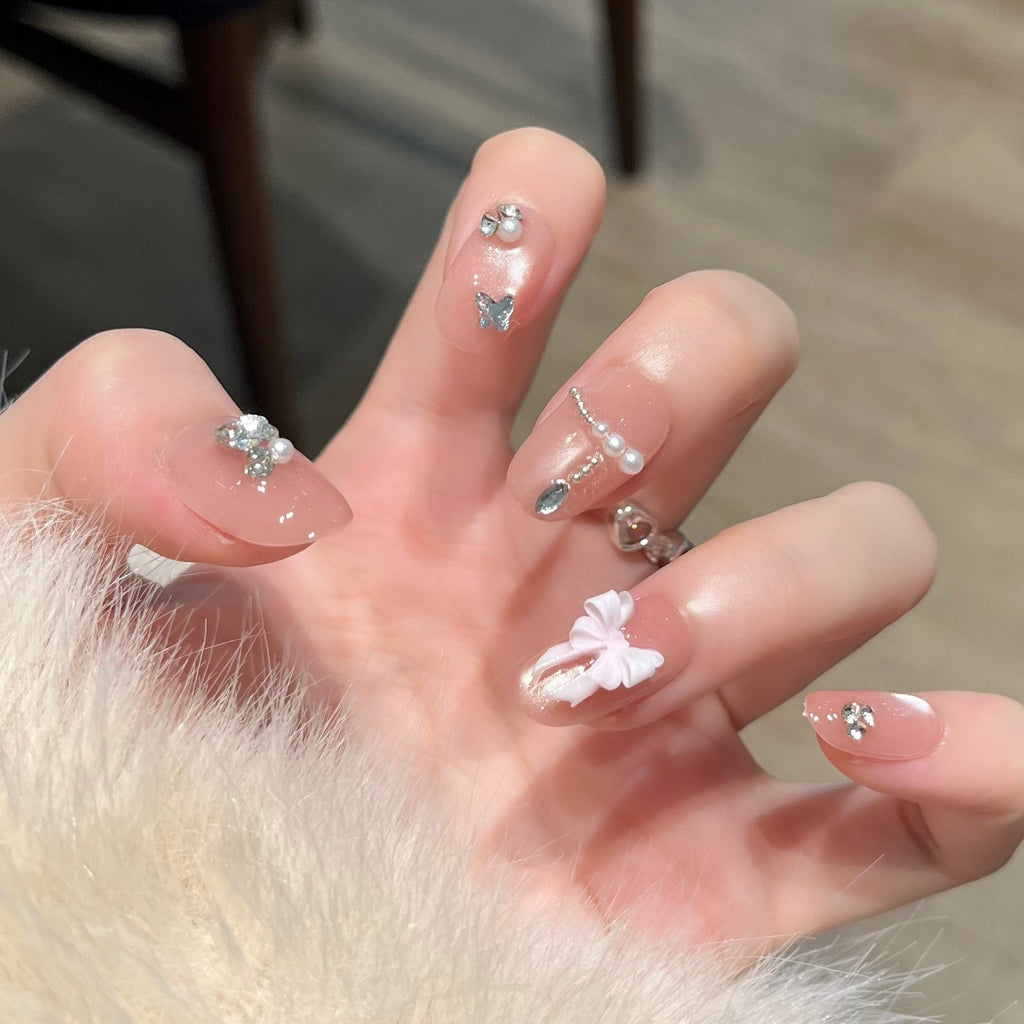 3D Embellished Press-On Nail Art Set zavevo