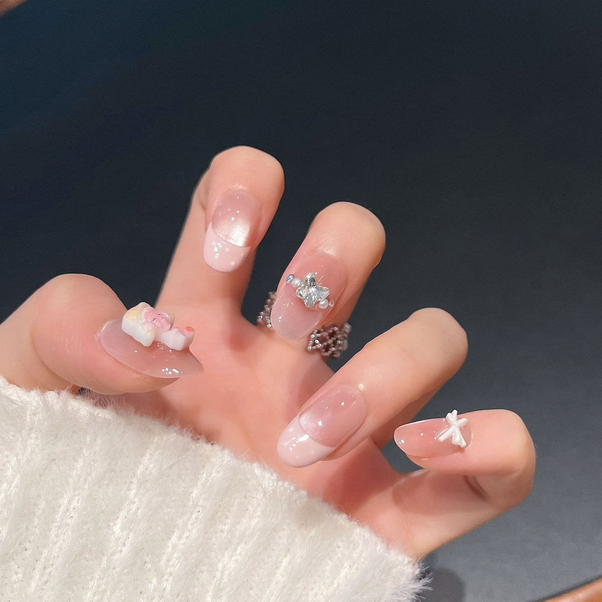 3D Embellished Press-On Nail Art Set zavevo
