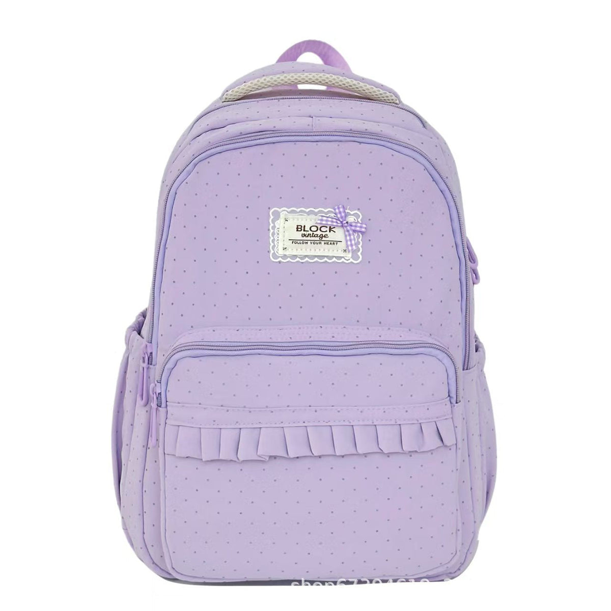 Stylish Polka Dot Ruffled Backpack zavevo