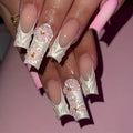 3D Floral Design Press-On Nails zavevo