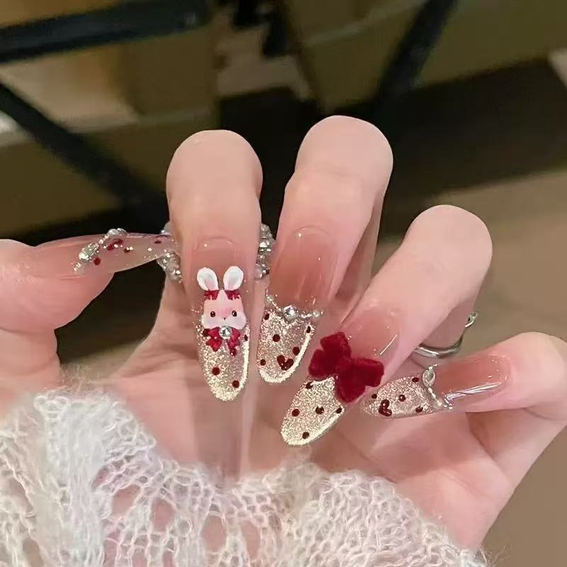 3D Embellished Press-On Nail Art Set zavevo
