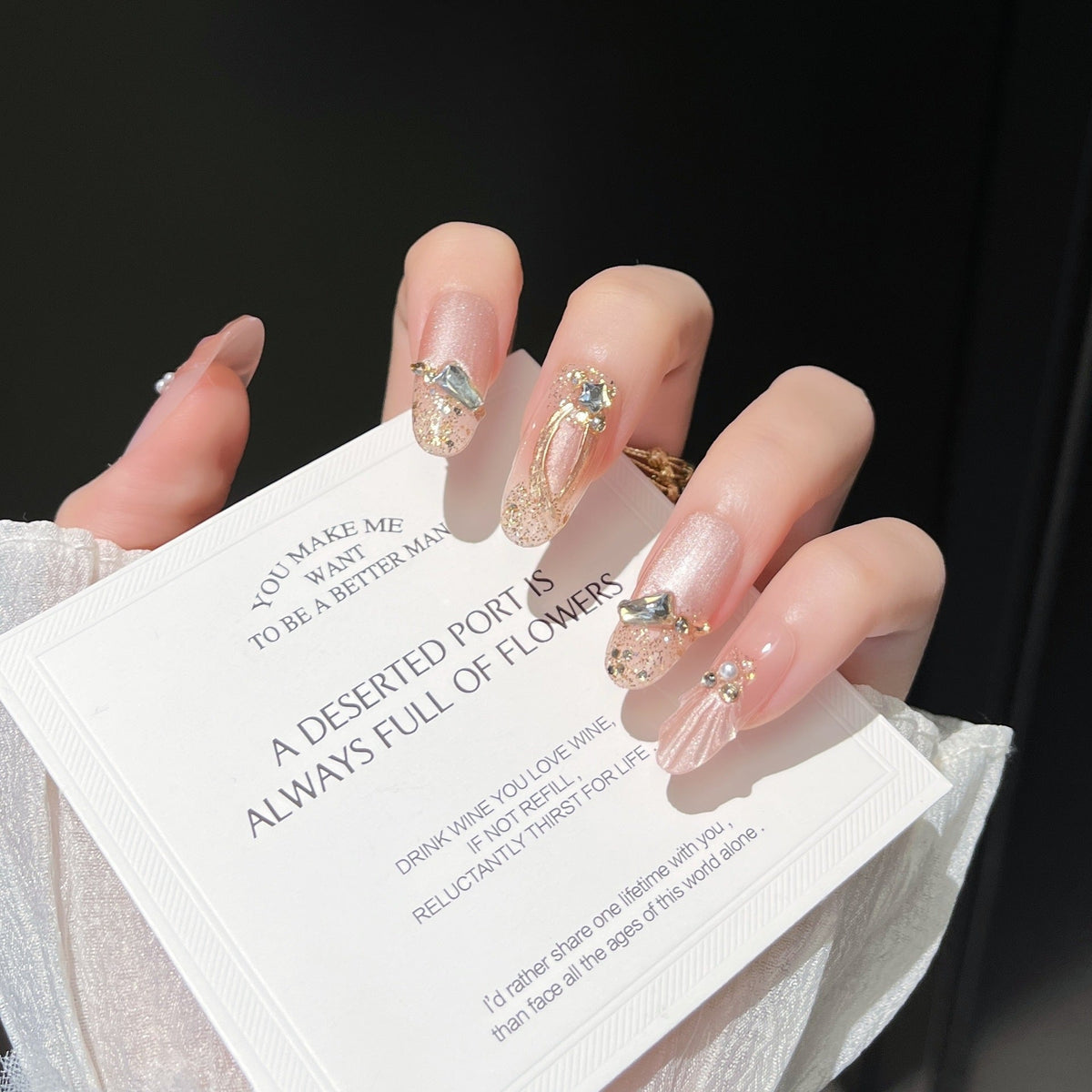 3D Embellished Press-On Nail Art Set zavevo