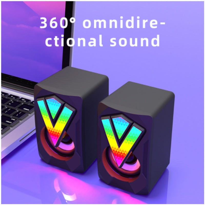 360-Degree RGB Desktop Speakers with Omnidirectional Sound zavevo
