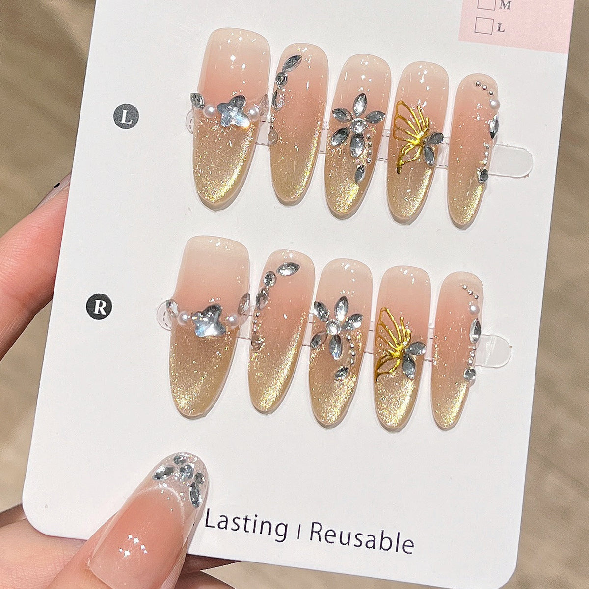 3D Embellished Press-On Nail Art Set zavevo