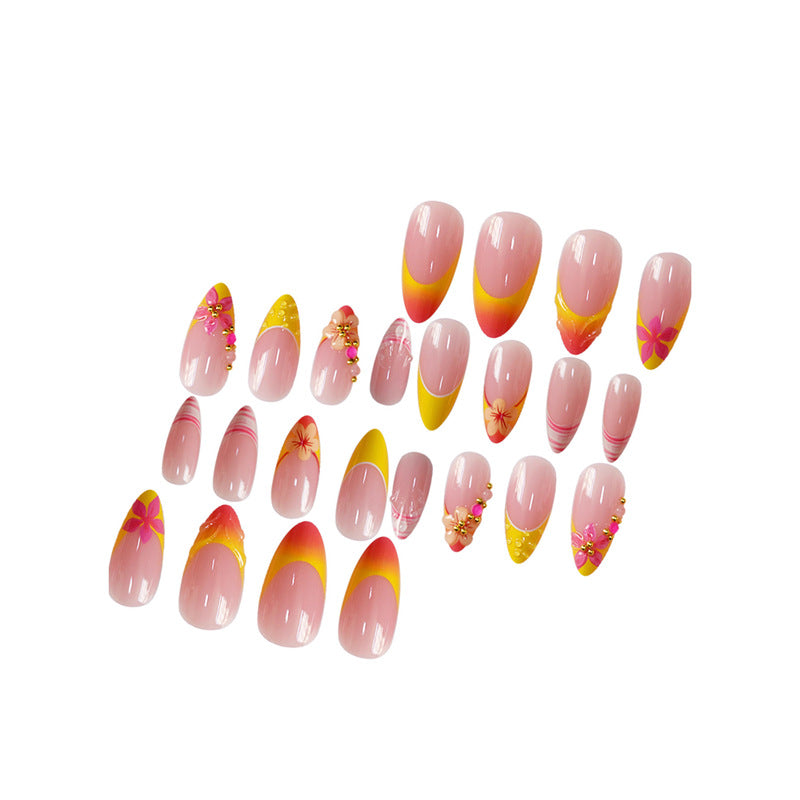 3D Floral Accent Press-On Nail Art Set zavevo