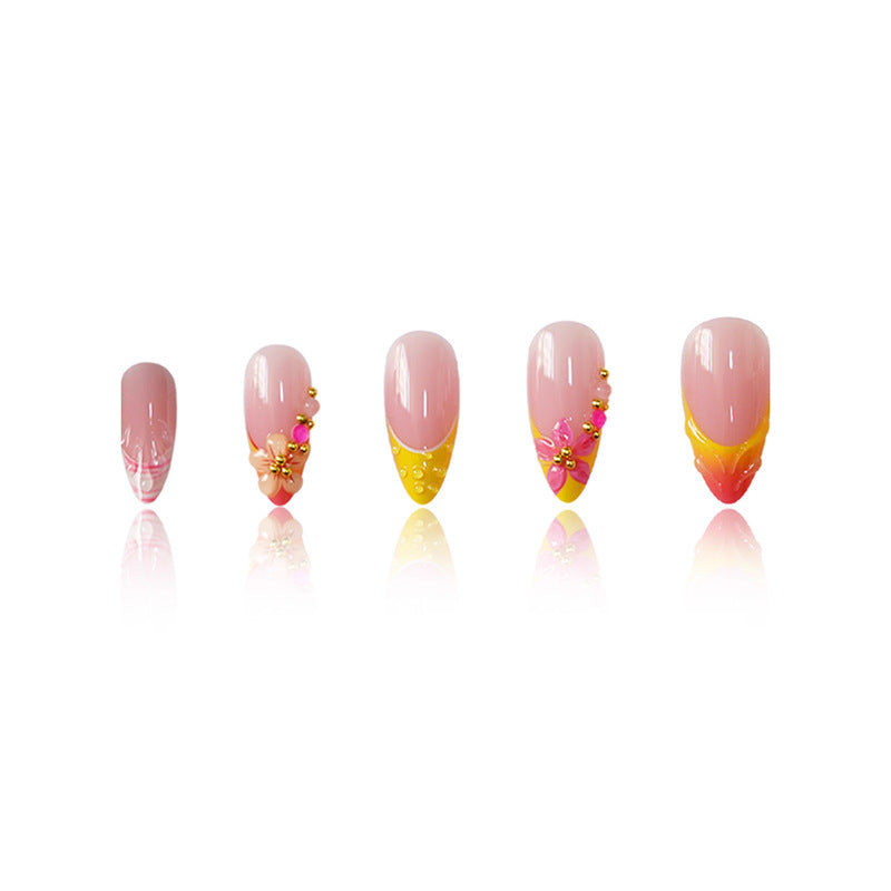3D Floral Accent Press-On Nail Art Set zavevo
