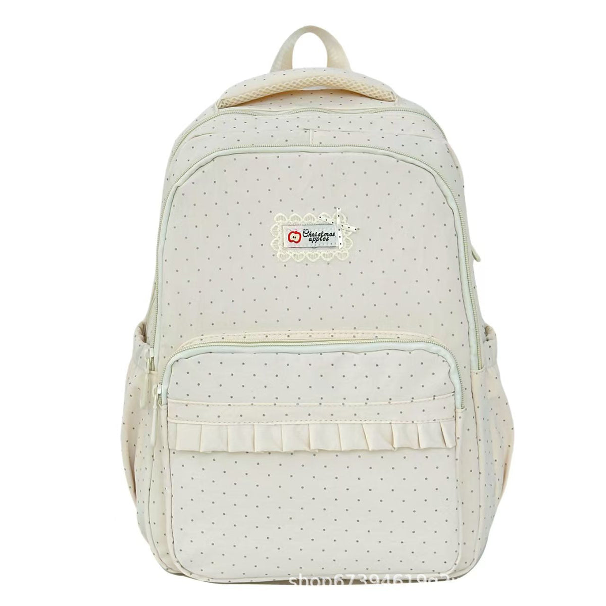Stylish Polka Dot Ruffled Backpack zavevo
