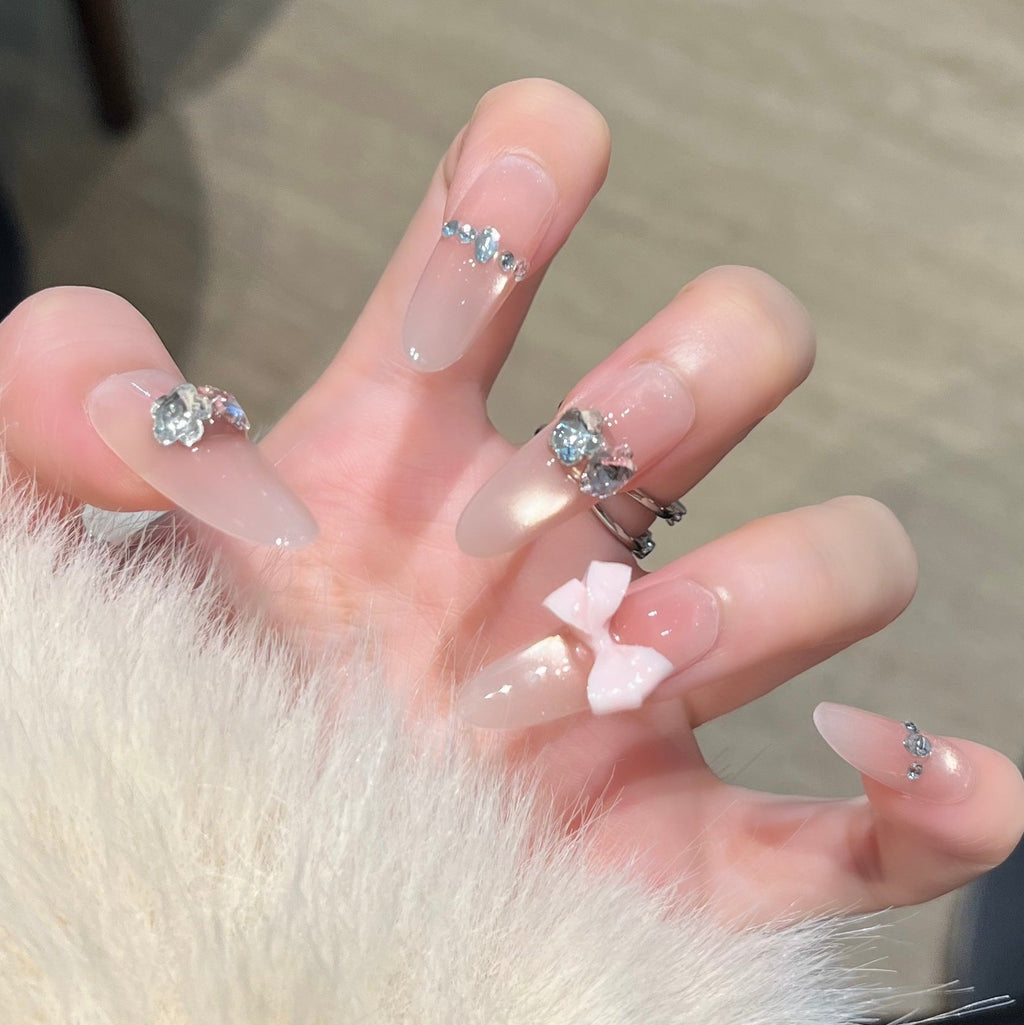 3D Embellished Press-On Nail Art Set zavevo