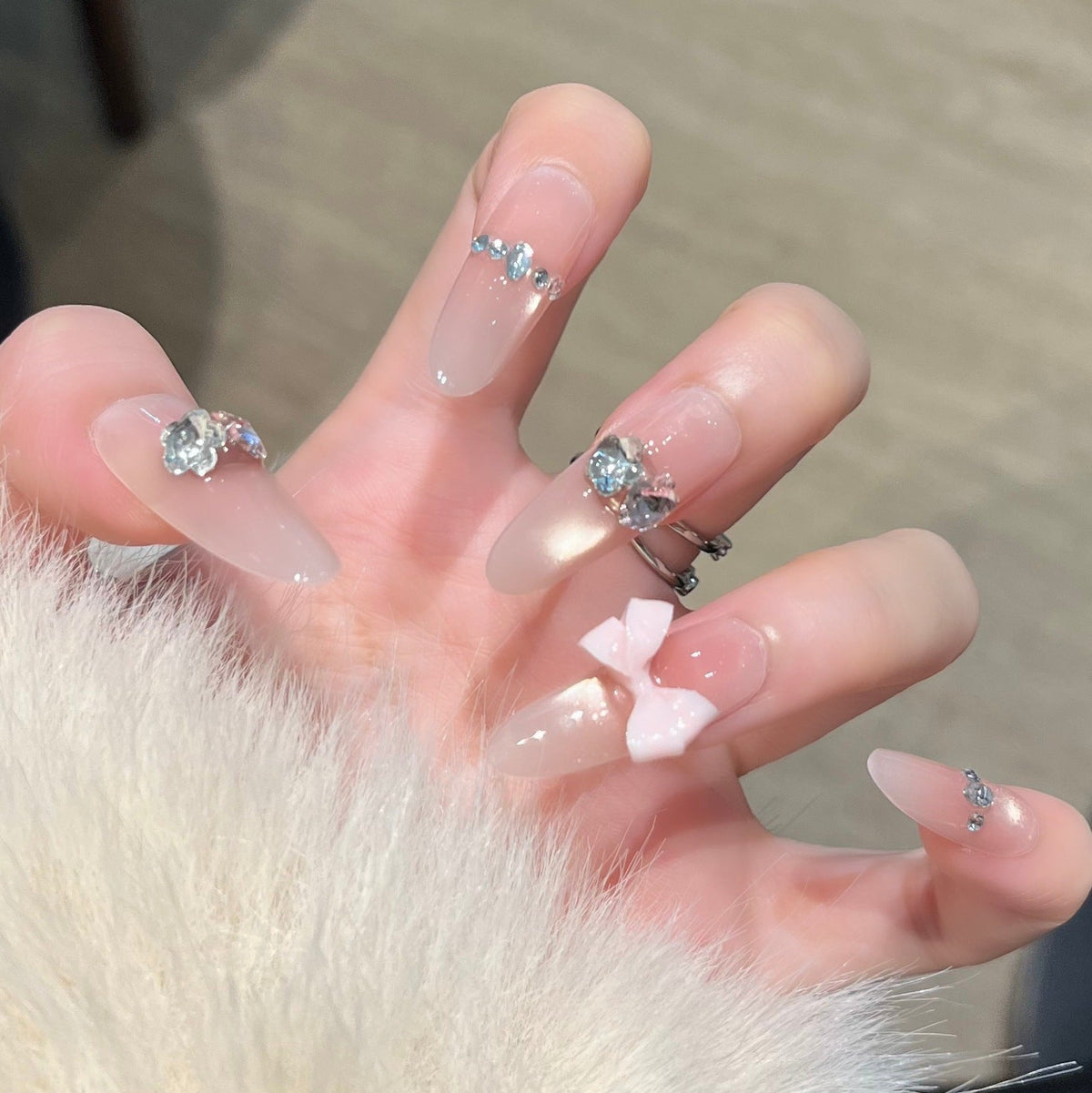 3D Embellished Press-On Nail Art Set zavevo