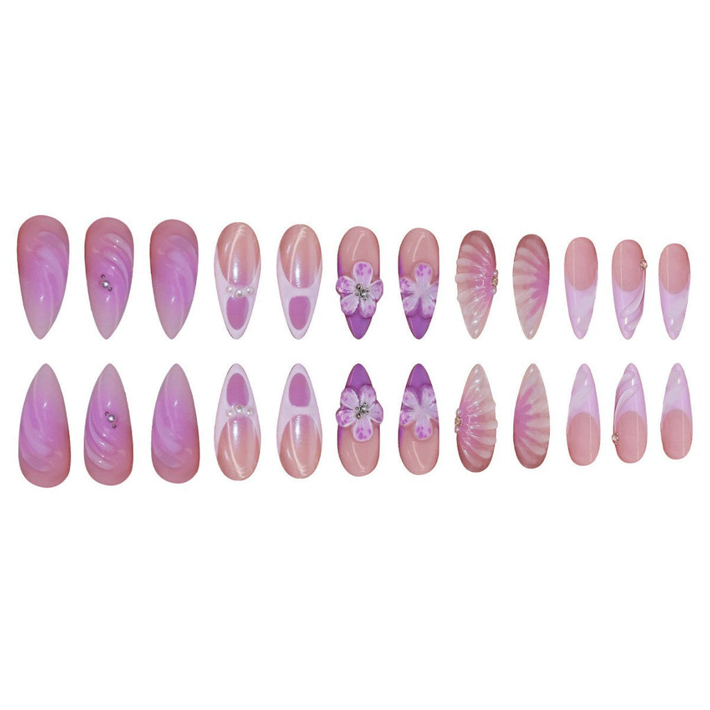 3D Decorative Floral Press-On Nail Extensions zavevo