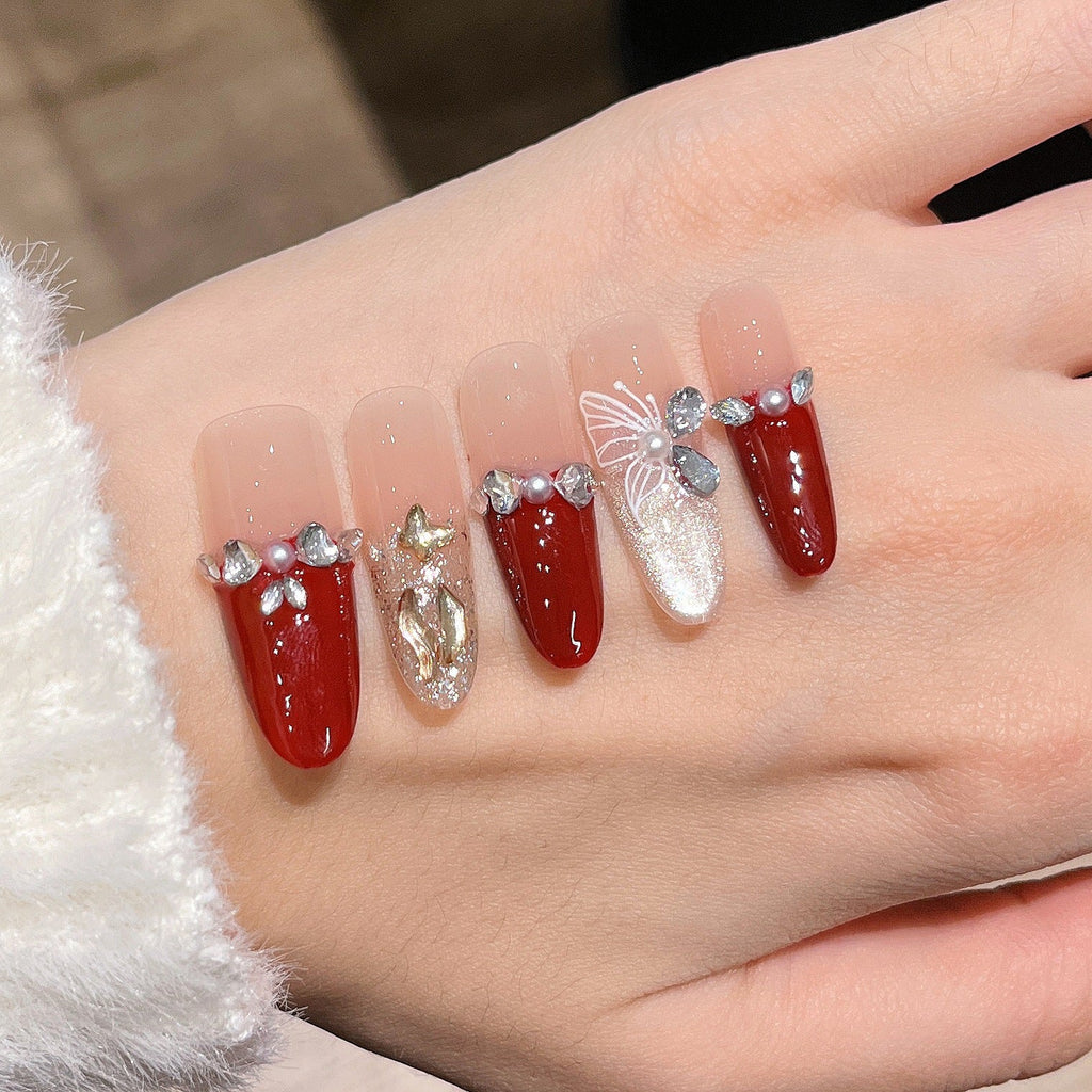 3D Embellished Press-On Nail Art Set zavevo