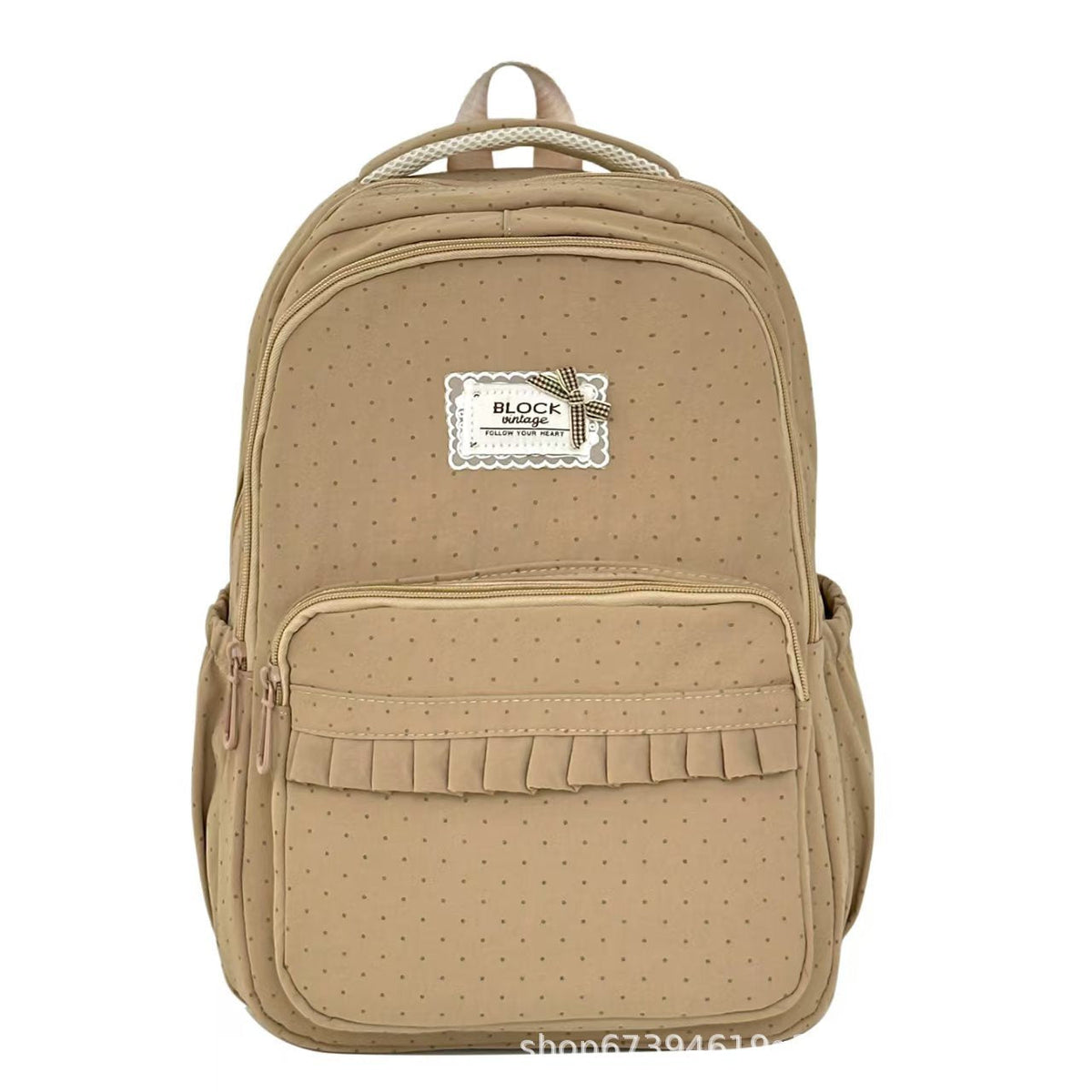 Stylish Polka Dot Ruffled Backpack zavevo