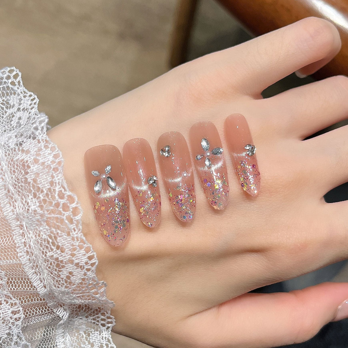 3D Embellished Press-On Nail Art Set zavevo