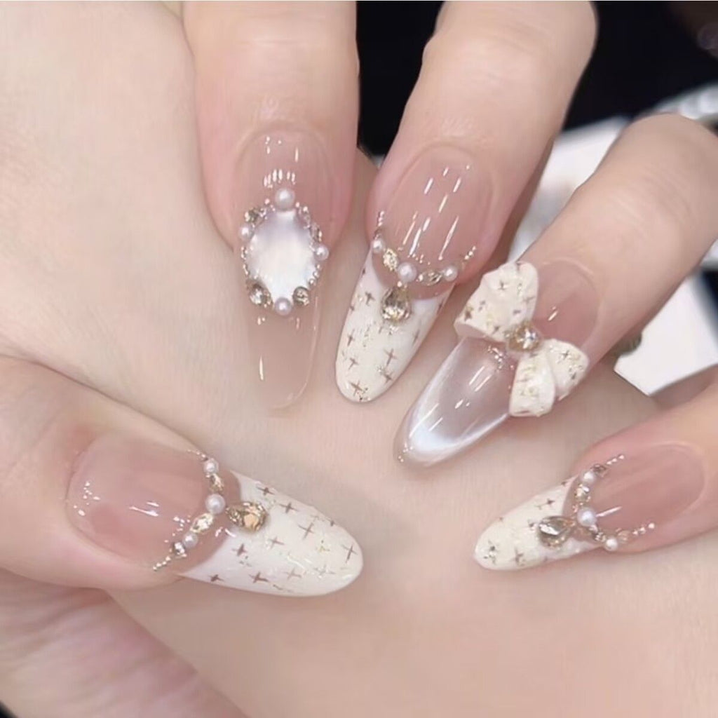 3D Embellished Press-On Nail Art Set zavevo