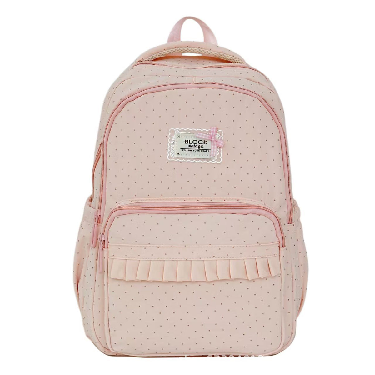 Stylish Polka Dot Ruffled Backpack zavevo