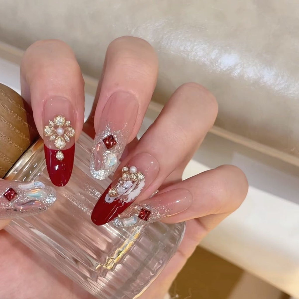 3D Embellished Press-On Nail Art Set zavevo