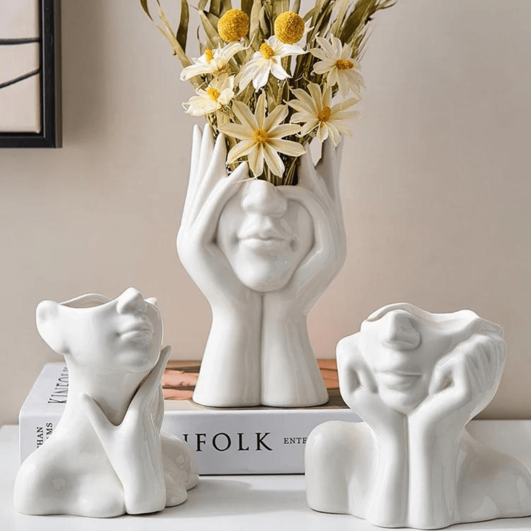 "Unique and Modern Ceramic Vase, Decorative Flower Vase for Living Room and Office" | zavevo