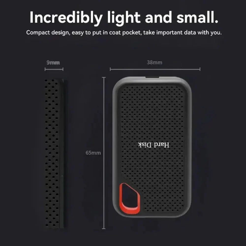 Portable External SSD Drive High Speed Data Transfer Shockproof Storage