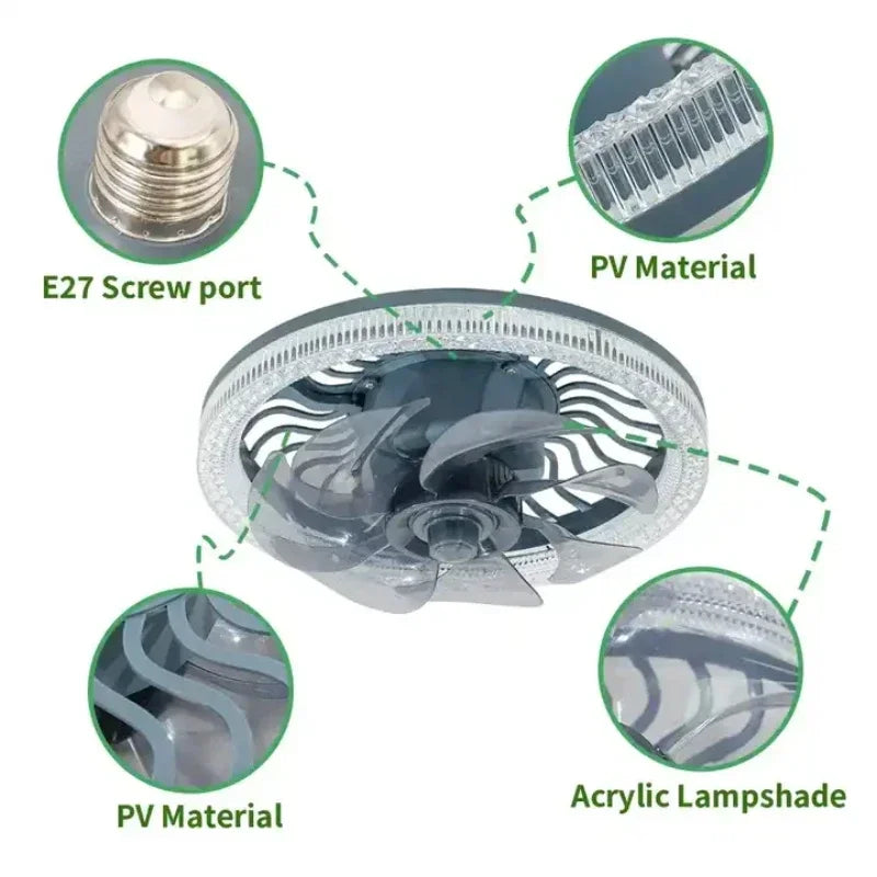 3in1 Remote Control Noise-Free Noise Elegant Fan Lamp | zavevo