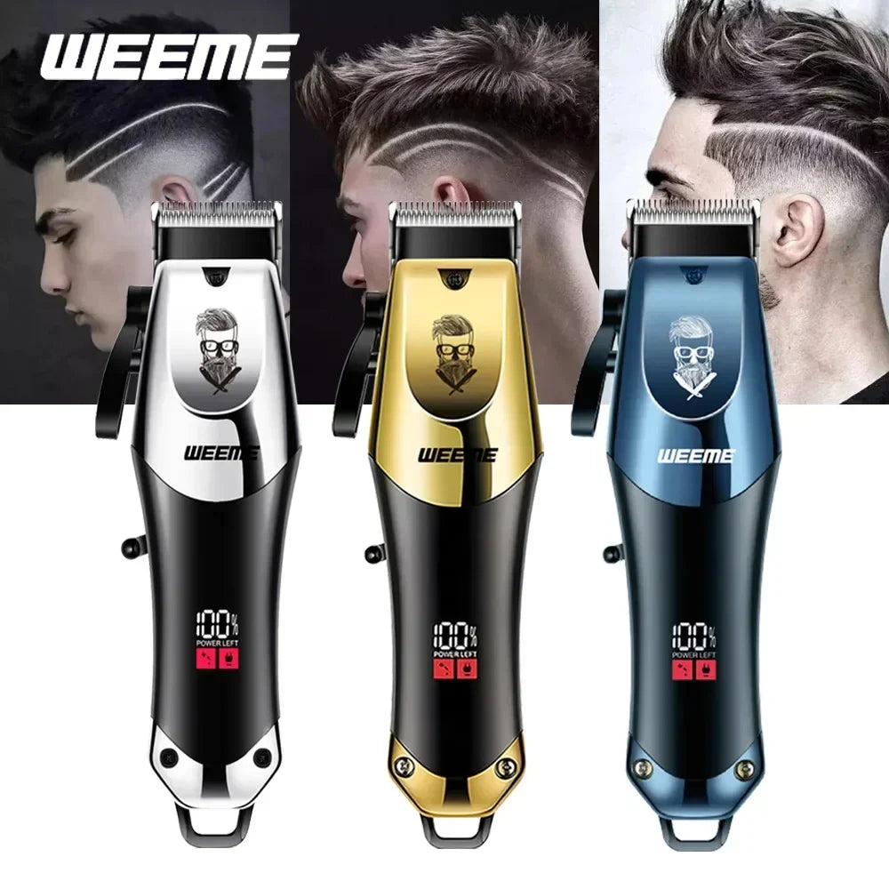 Vintage-Style Cordless Hair Clipper – USB Rechargeable Trimmer with Stainless Steel Blade, Gold or Black