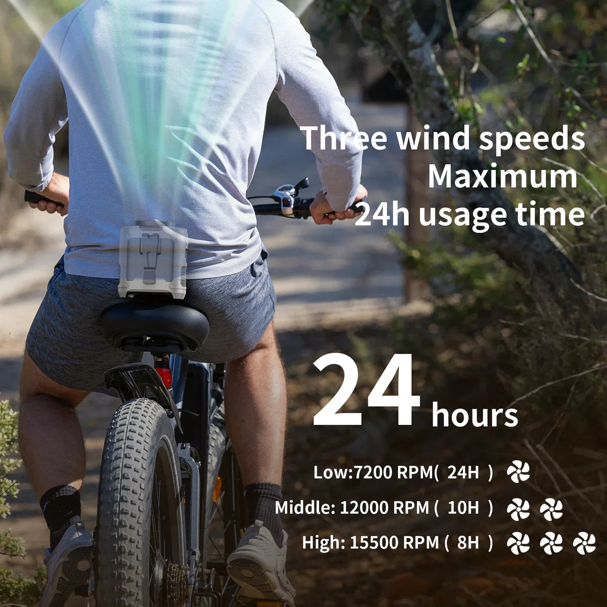 20000mAh Portable Waist Fan – Hanging Neck Fan with Power Bank, Strong Wind, LED Lighting for Sports, Courier, Outdoor Work | zavevo