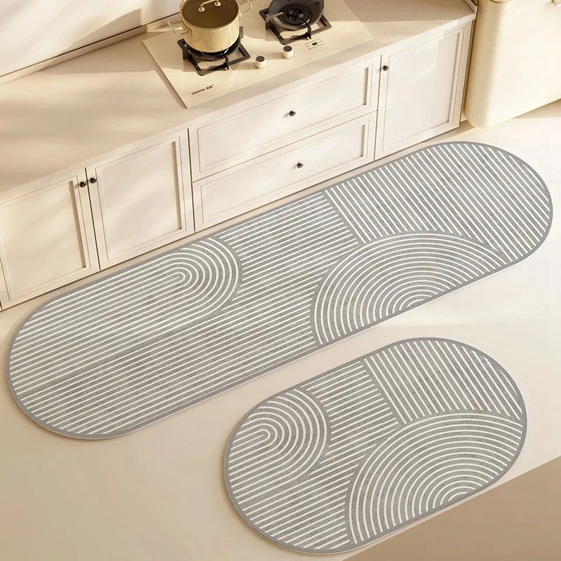 zavevo | Kitchen & Bath Mat AquaStone | Diatomite & Velvet Look | Super Absorbent & Non-Slip | Washable & Durable
