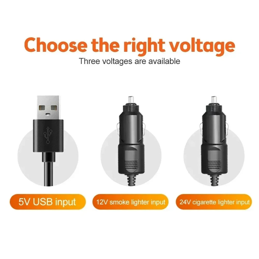 360° Adjustable 3-Head Car Fan USB/12V/24V – AirFlow | zavevo