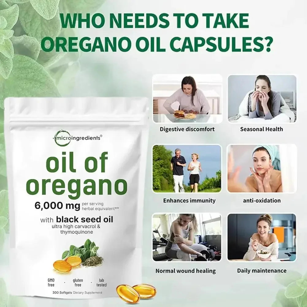 Oregano Oil Capsules – 300 Count Dietary Supplement