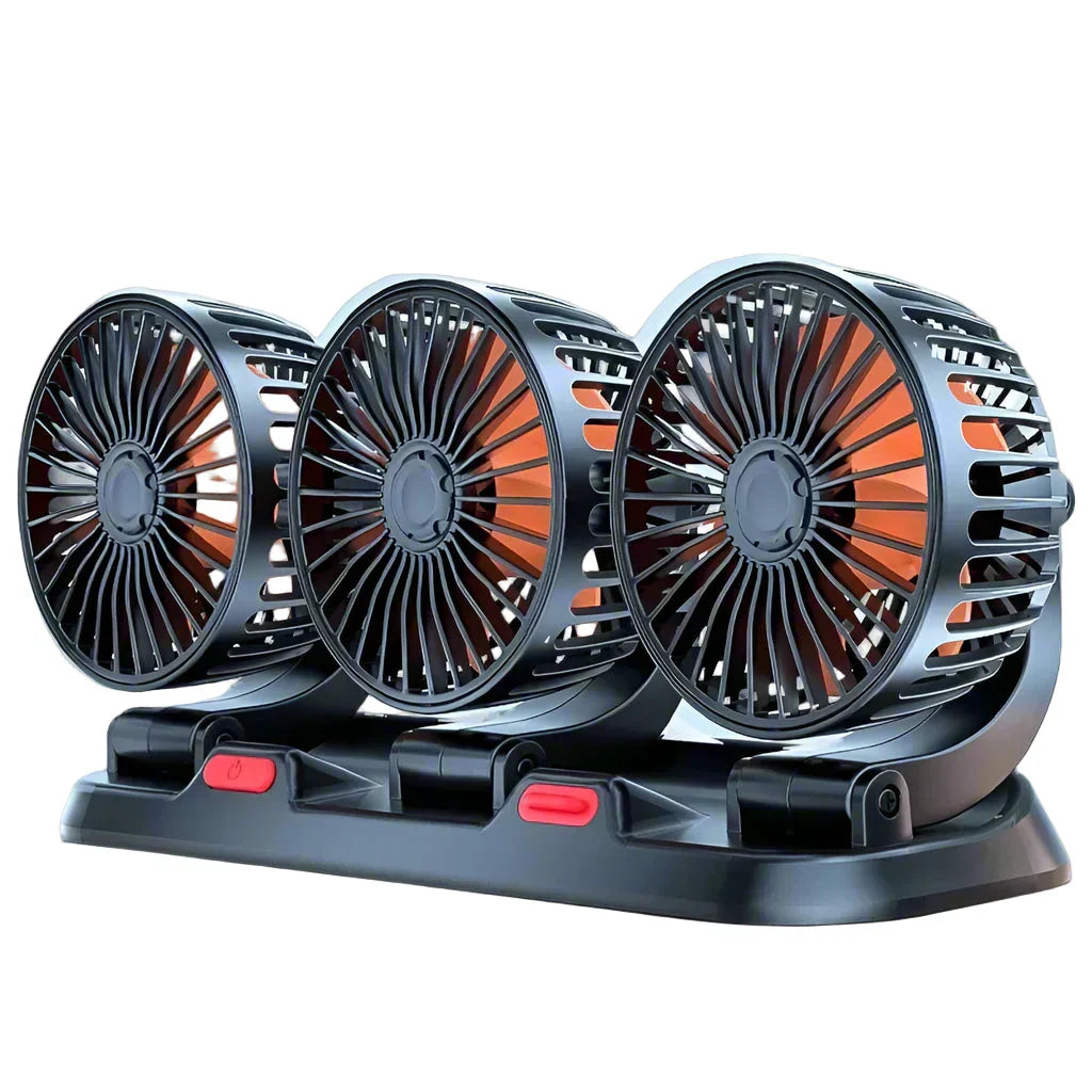 360° Adjustable 3-Head Car Fan USB/12V/24V – AirFlow | zavevo