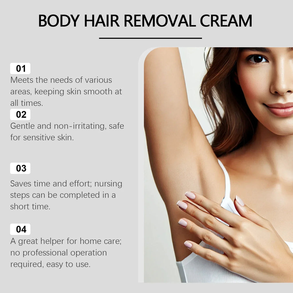 Odorless Body Hair Removal Cream for Women – Gentle, Fast and Portable Depilatory Cream