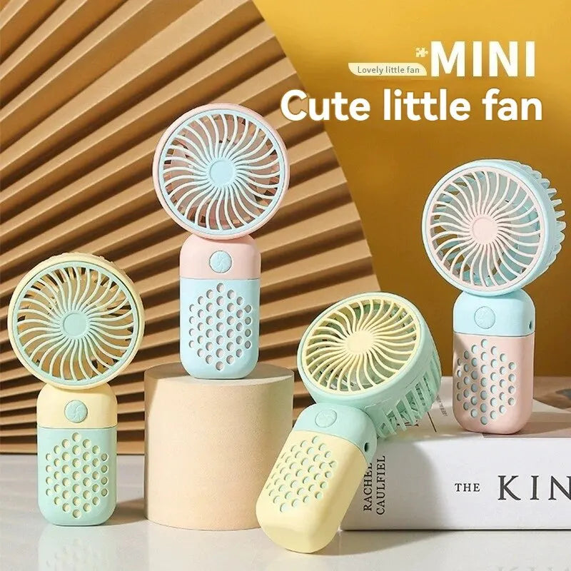 2024 New Cartoon Handheld Charging Fan - Cute and Portable Mini USB Pocket Fan for Students | zavevo