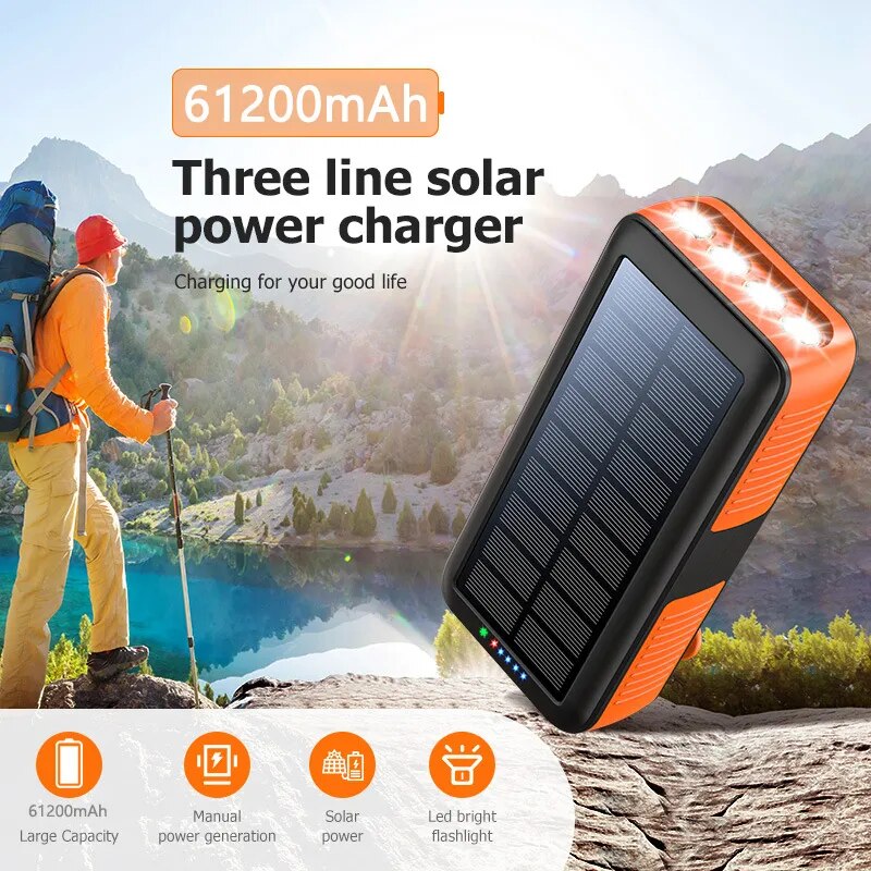 30000mAh Hand Crank Solar Power Bank: Never Run Out of Power Again