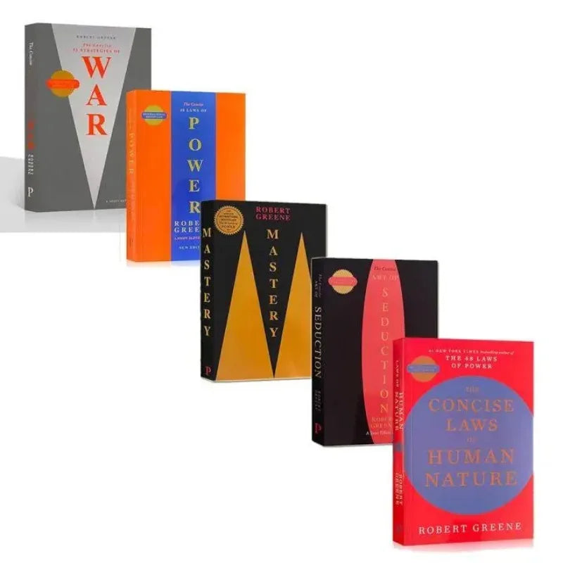 Robert Greene Concise Editions 5-Book Set – The 48 Laws of Power, Human Nature, Mastery, The Art of Seduction, The 33 Strategies of War