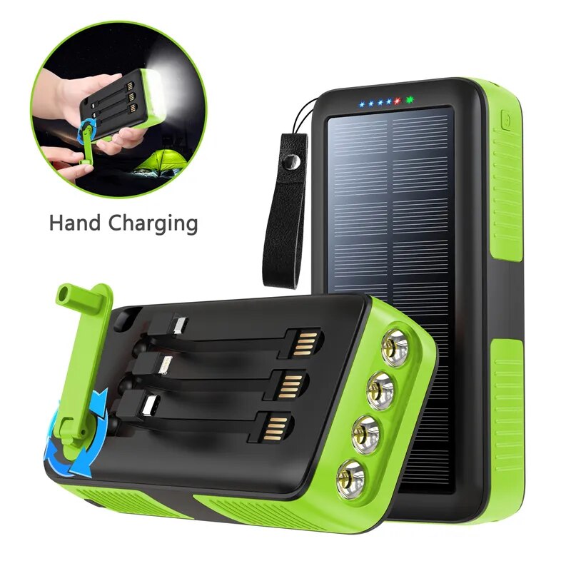 30000mAh Hand Crank Solar Power Bank: Never Run Out of Power Again