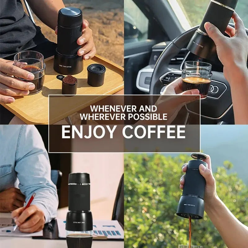 | Portable Coffee Machine 18 Bar, Hand Pressure Operation, ZZUOM CM101, Compact Extraction for Outdoor Camping Travel Use