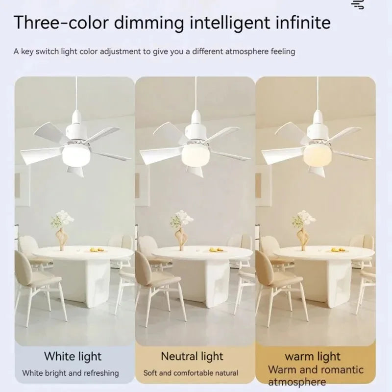 30W E27 Ceiling Fan Light with Remote - LED Dimming Function, Intelligent Silent Fan for Bedroom & Living Room | zavevo