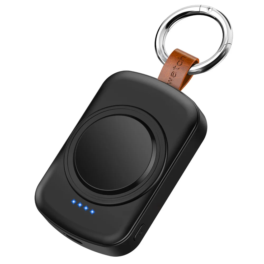 Portable Magnetic Smartwatch Charger Keychain with 1800mAh Battery – Wireless Charging Dock