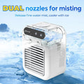 Mini Portable Air Cooler & Humidifier – USB Rechargeable, 2-Speed Fan, 500ml Water Tank – for Home & Office