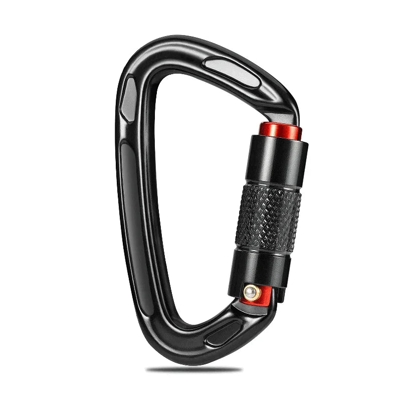 24KN Auto Lock D-Shaped Climbing Carabiner – Heavy-Duty Aluminum Alloy for Mountaineering, Rock Climbing & Caving