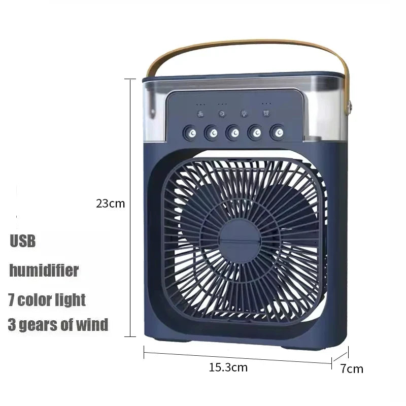 3-in-1 Mini Air Cooler Fan – Portable Household Air Conditioner with LED Night Light, Humidifier, and Adjustable Air for Home & Office | zavevo