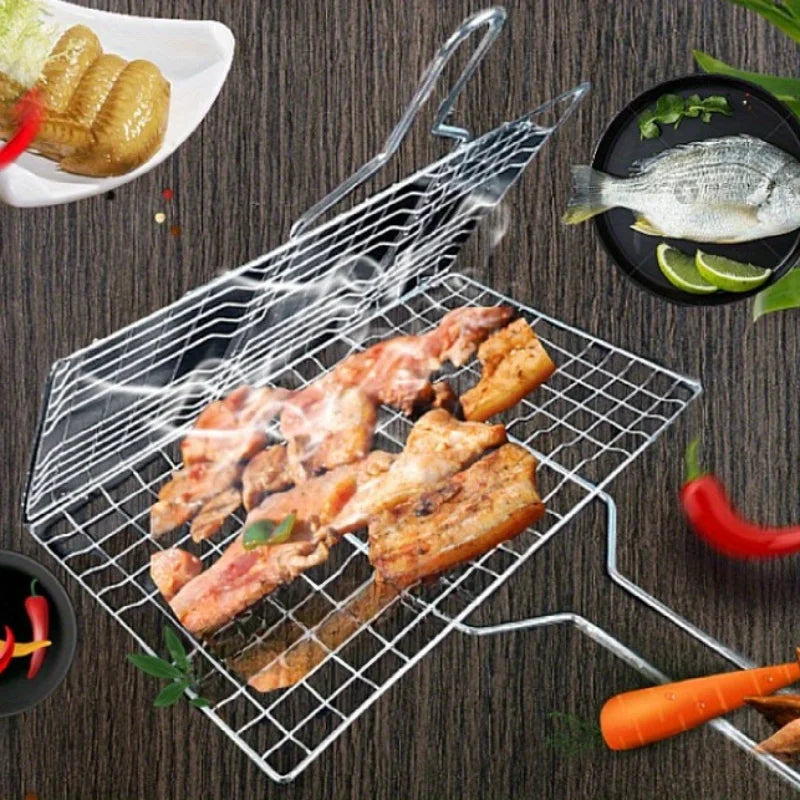 zavevo | Grillaro BBQ Basket | Foldable & Non-Stick | Stainless Steel & Heat Resistant | For Meat & Vegetables