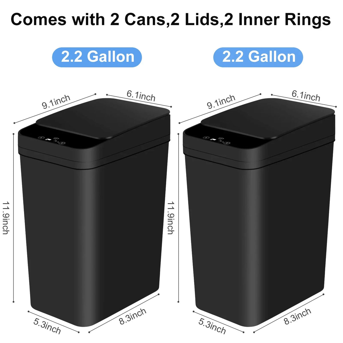 Touchless Motion Sensor Trash Can – Slim Water-Resistant Automatic Bin for Bathroom, Bedroom and Office