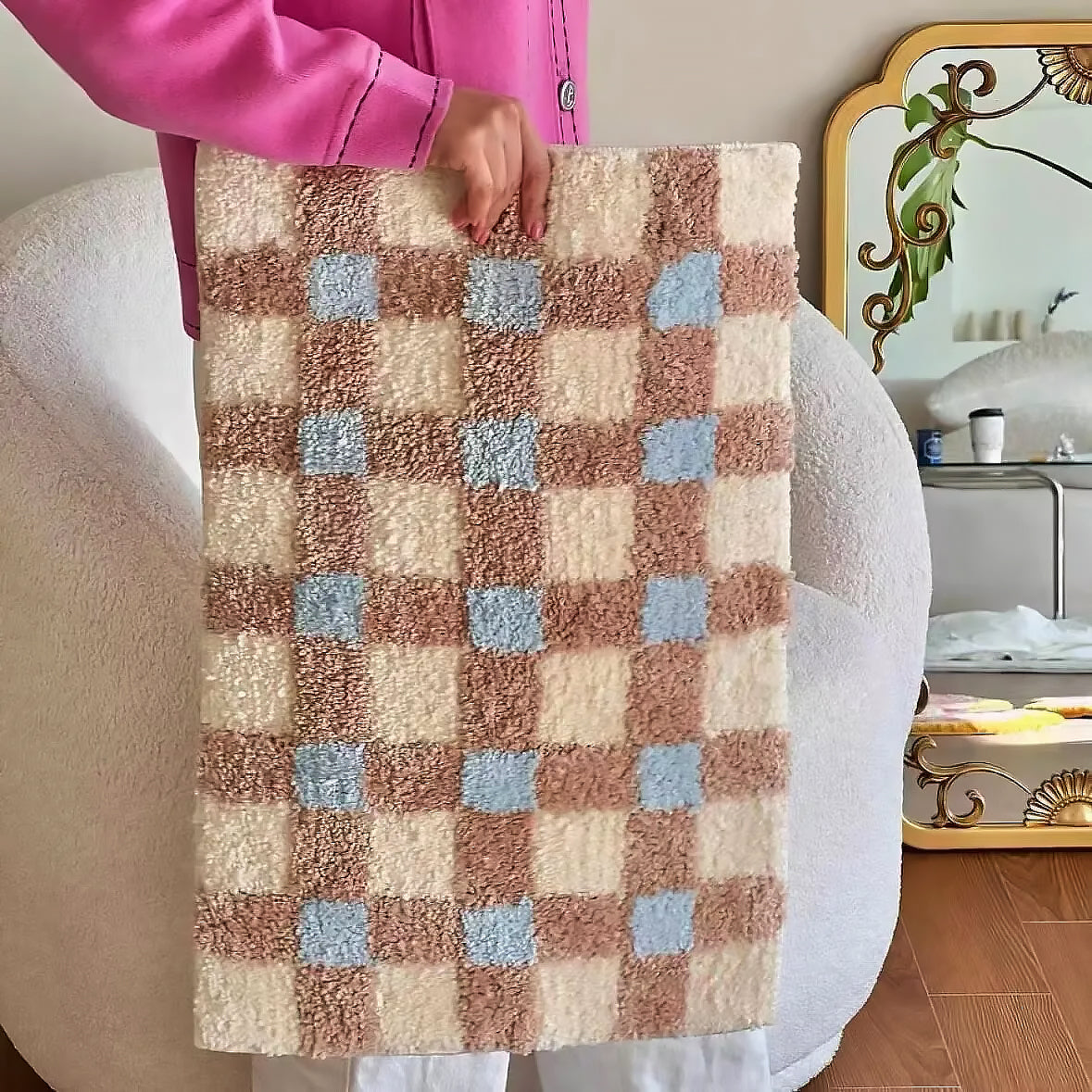 2-tone Grid Rug | zavevo