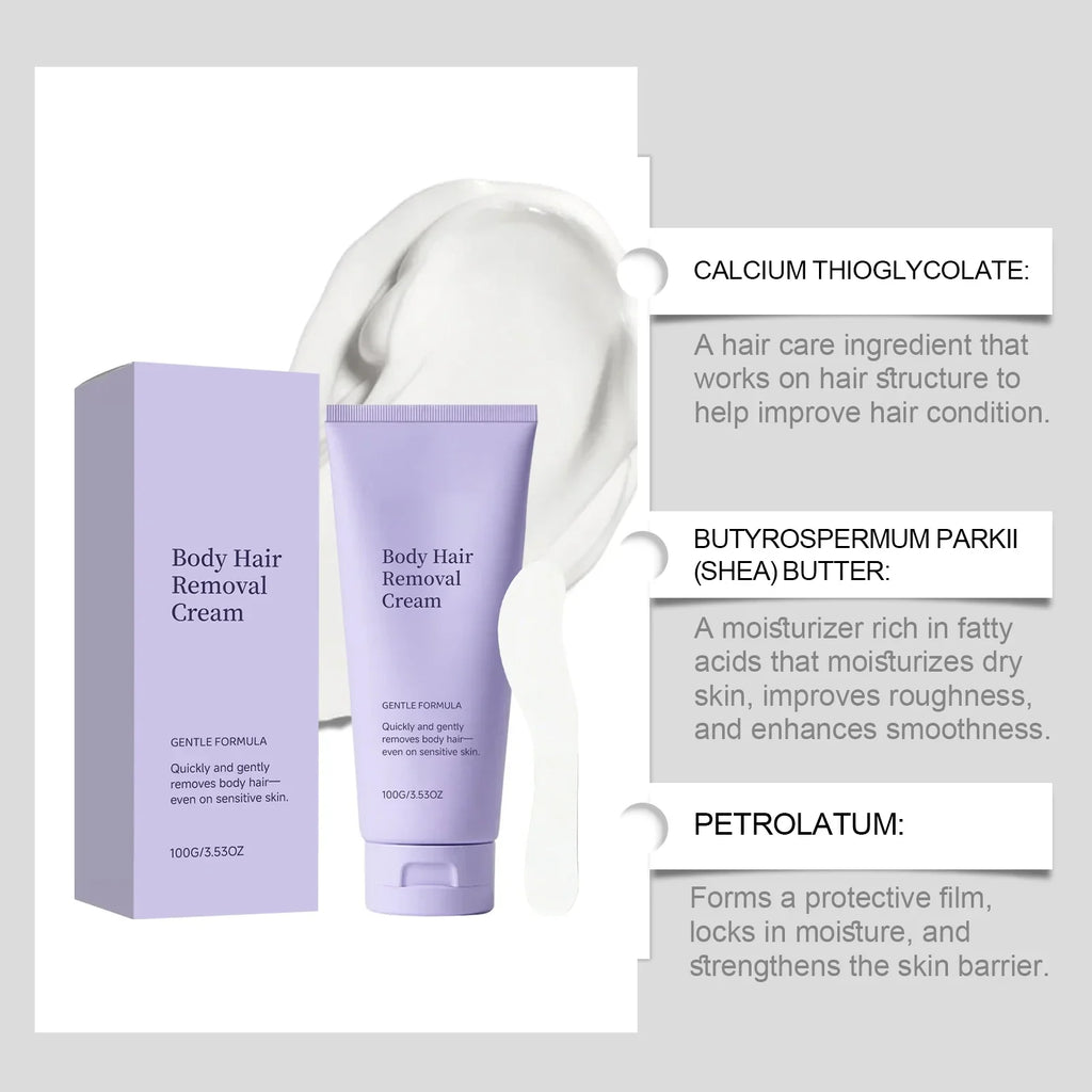 Odorless Body Hair Removal Cream for Women – Gentle, Fast and Portable Depilatory Cream