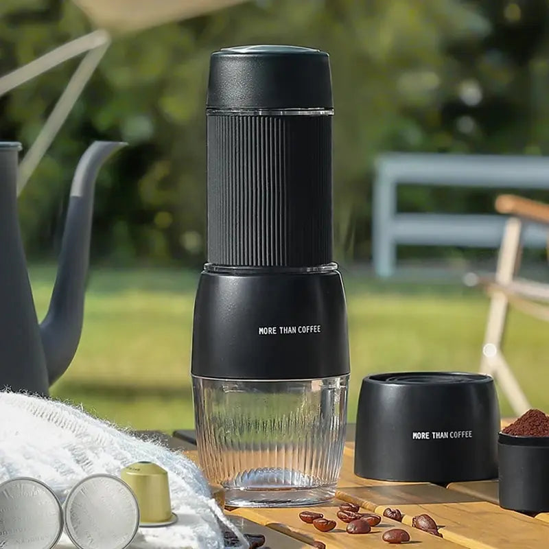 | Portable Coffee Machine 18 Bar, Hand Pressure Operation, ZZUOM CM101, Compact Extraction for Outdoor Camping Travel Use