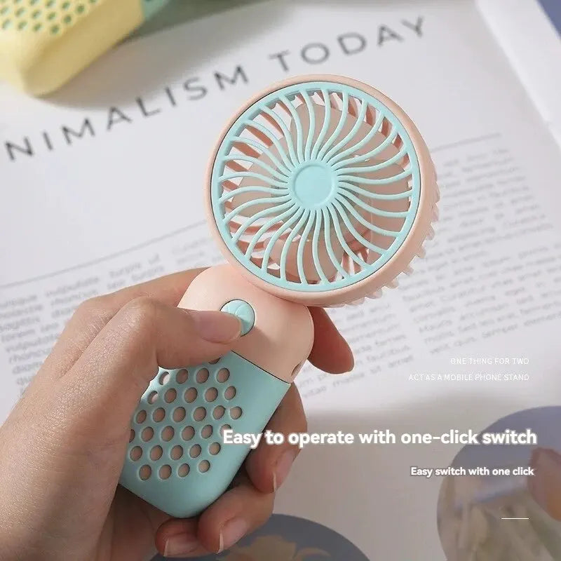 2024 New Cartoon Handheld Charging Fan - Cute and Portable Mini USB Pocket Fan for Students | zavevo